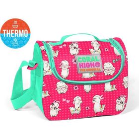 Coral High Kids Neon Mercan Alpaka Desenli Thermo Beslenme Çantası