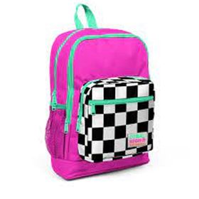 Coral High Kids Neon Pembe Dama Desenli Dört Bölmeli 23701 Okul Çantası