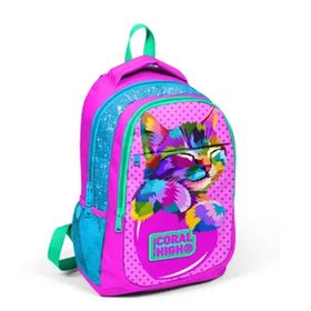 Coral High Kids Pembe Mavi Simli Üç Bölmeli 14387 Okul Çantası