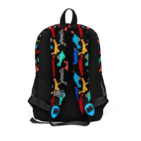 Coral High Kids Siyah Basketbol 23471 Toplu Desenli Dört Bölmeli Okul Çantası