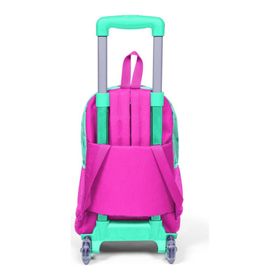 Coral High Kids Su Yeşili Neon Pembe Flamingo Desenli Çekçekli 3'lü Çanta Seti SET0123131 Okul Çantası