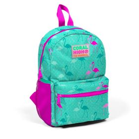 Coral High Kids Su Yeşili Pembe Kedi Desenli Bozuk Para Çantası