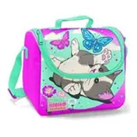 Coral High Kids Su Yeşili Pembe Kedi Desenli Thermo Beslenme Çantası