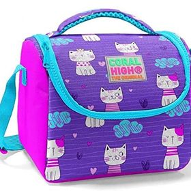 Coral High Kız Çocuk Mor Pembe Kedi Okul - Isı Yalıtımlı Beslenme Çantası