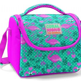 Coral High Kız Çocuk Pembe Yeşil Flamingo Thermo Yalıtımlı Çok Renkli Okul Beslenme Çantası