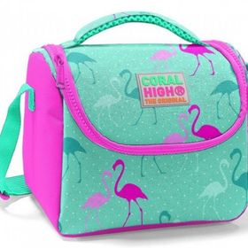 Coral High Kız Çocuk Su Yeşili Pembe Flamingo Okul - Isı Yalıtımlı Beslenme Çantası
