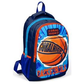 Coral High Lacivert Basketbol Desenli İlkokul ve Ortaokul Sırt Çantası Üç Bölmeli Erkek Çocuk Okul Çantası
