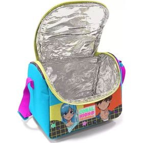 Coral High Mavi Pembe Anime USB Soketli Okul Çantası + Beslenme Çantası Seti