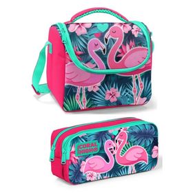 Coral High Mercan Yeşil Flamingo Kız Çocuk Seti Beslenme Çantası