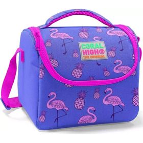Coral High Mor Flamingo Okul Çantası - Kız Çocuk - USB Soketli Beslenme Çantası