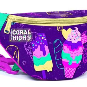 Coral High Mor Pembe Dondurma Baskılı Kız Çocuk Bel Çantası
