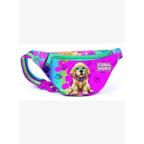 Coral High Mor Pembe Köpek Baskılı Kız Çocuk Bel Çantası