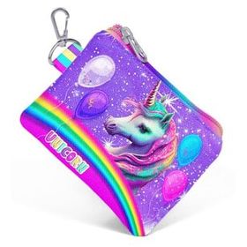 Coral High Mor Simli Unicorn Kız Çocuk Bozuk Para Çantası