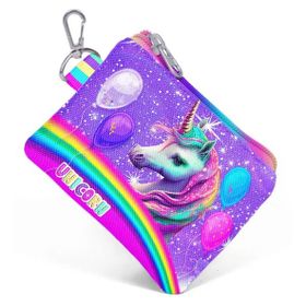 Coral High Mor Simli Unicorn Kız Çocuk Bozuk Para Çantası