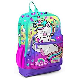Coral High Mor Yeşil Pembe Unicorn Ilkokul ve Günlük Sırt - Kız Çocuk - USB Soketli Okul Çantası