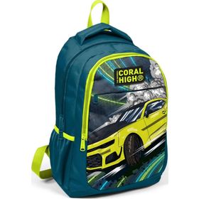 Coral High Nefti Sarı Araba Erkek Çocuk USB Çıkışlı Ilkokul ve Ortaokul Sırt Okul Çantası