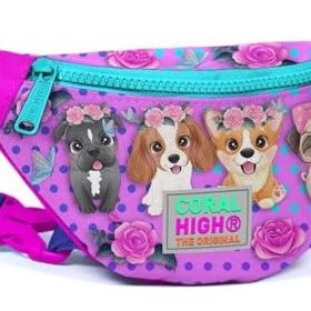 Coral High Pembe Köpek Baskılı Kız Çocuk Bel Çantası