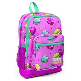Coral High Pembe Makaron Baskılı İlkokul ve Günlük Sırt Çanta