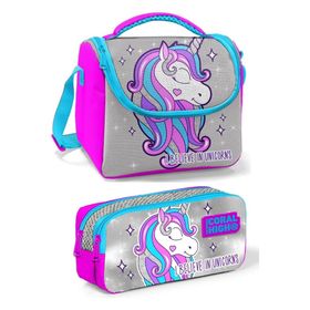 Coral High Pembe Mavi Unicorn Kız Çocuk Beslenme Çantası