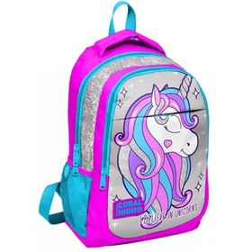 Coral High Pembe Mavi Unicorn Kız Çocuk İlkokul Ortaokul Sırt Okul Çantası