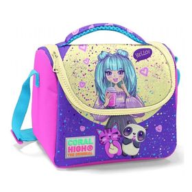 Coral High Pembe Mor Anime Baskılı Kız Çocuk Yalıtımlı Beslenme Çantası