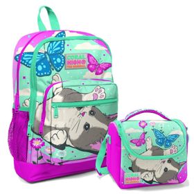 Coral High Pembe Sevimli Kedi Ve Kelebek İlkokul Çantası ve Beslenme Seti