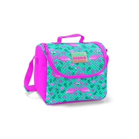 Coral High Pembe-Yeşil Flamingo Baskılı Termoslu Kız Çocuk Beslenme Çantası