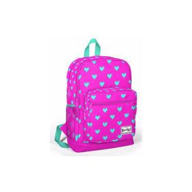 Coral High Pembe Yeşil Kalp Desenli Dört Bölmeli Kız Çocuk İlkokul Çantası