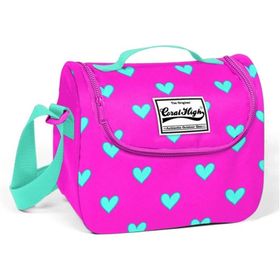Coral High Pembe-Yeşil Kalpler Termoslu Beslenme Çantası