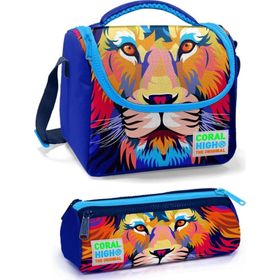 Coral High PZM1518 Mavi Aslan Erkek Çocuk Beslenme Çantası Seti
