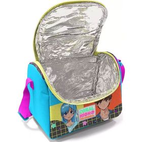 Coral High PZM1559 Mavi Pembe Anime Okul Sırt ve Beslenme Çantası Seti
