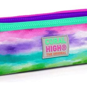 Coral High Renkli Airbrush Üç Bölmeli Kalem Çantası - Kız Çocuk Kalemlik