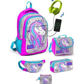 Coral High Renkli Unicorn Okul ve Günlük Çanta Seti