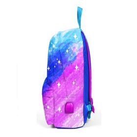 Coral High Saks Mavi ve Pembe Desenli Okul Sırt Çantası