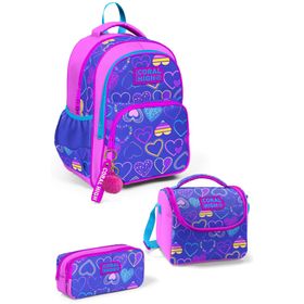 Coral High SET0123401 Kalp Desenli 3'lü Okul Çanta Seti
