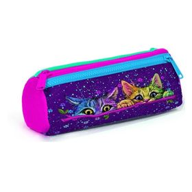 Coral High SET0123832 Kids Mor Pembe Kedi Desenli Usb'li 3’lü Okul Çanta Seti