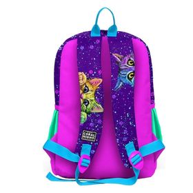 Coral High SET0123832 Kids Mor Pembe Kedi Desenli Usb'li 3’lü Okul Çanta Seti