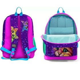 Coral High SET0123832 Kids Mor Pembe Kedi Desenli Usb'li 3’lü Okul Çanta Seti