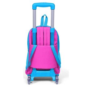 Coral High SET0123911 Kids Mavi Neon Pembe Unicorn Desenli Çekçekli 3’lü Okul Çanta Seti