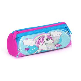 Coral High SET0123911 Kids Mavi Neon Pembe Unicorn Desenli Çekçekli 3’lü Okul Çanta Seti