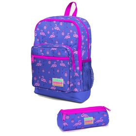 Coral High SET0223112 Kids Lavanta Pembe Flamingo Desenli 2'li Okul Çanta Seti
