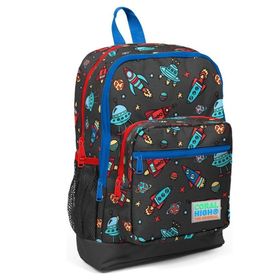 Coral High SET0223469 Kids Koyu Gri Kırmızı Uzay Desenli 2'li Okul Çanta Seti