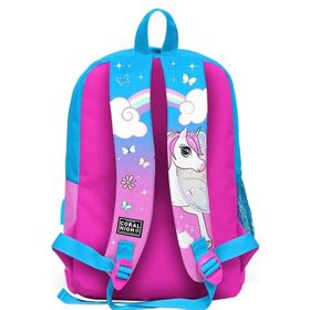 Coral High SET0223811 Kids Mavi Neon Pembe Unicorn Desenli Usb'li 2'li Okul Çanta Seti