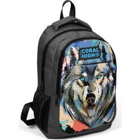 Coral High Siyah Kurt Erkek Çocuk USB Çıkışlı Ilkokul ve Ortaokul Sırt Çantası Okul Çantası