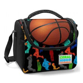 Coral High Siyah Turuncu Basketbol Baskılı Erkek Okul Beslenme Okul Çantası
