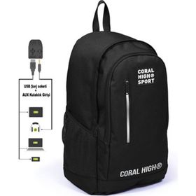 Coral High Sport Beş Gözlü Siyah Okul ve Günlük Sırt Çantası