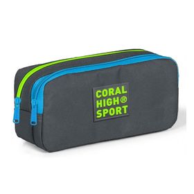 Coral High Sport İki Gözlü Gri-Yeşil Kalem Çantası