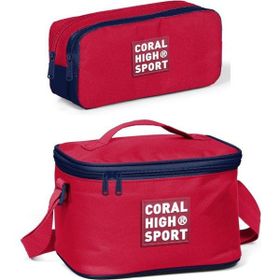 Coral High Sport Lacivert Kırmızı Beslenme ve Kalem Çantası Okul Seti