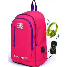 Coral High Sport Neon Mercan Ortaokul Lise Sırt Çanta Seti Okul Çantası