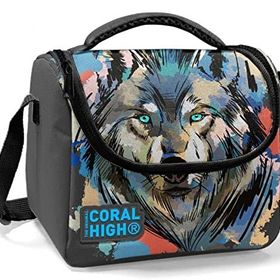 Coral High Thermo Erkek Çocuk Okul - Gri Siyah Kurt Beslenme Çantası